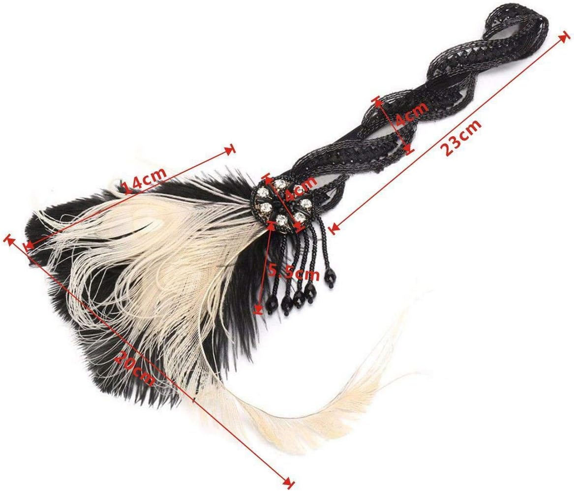 QG ltdBridal Flapper Peacock Headband Headpiece 1920s Great Gatsby Gangster Headdress