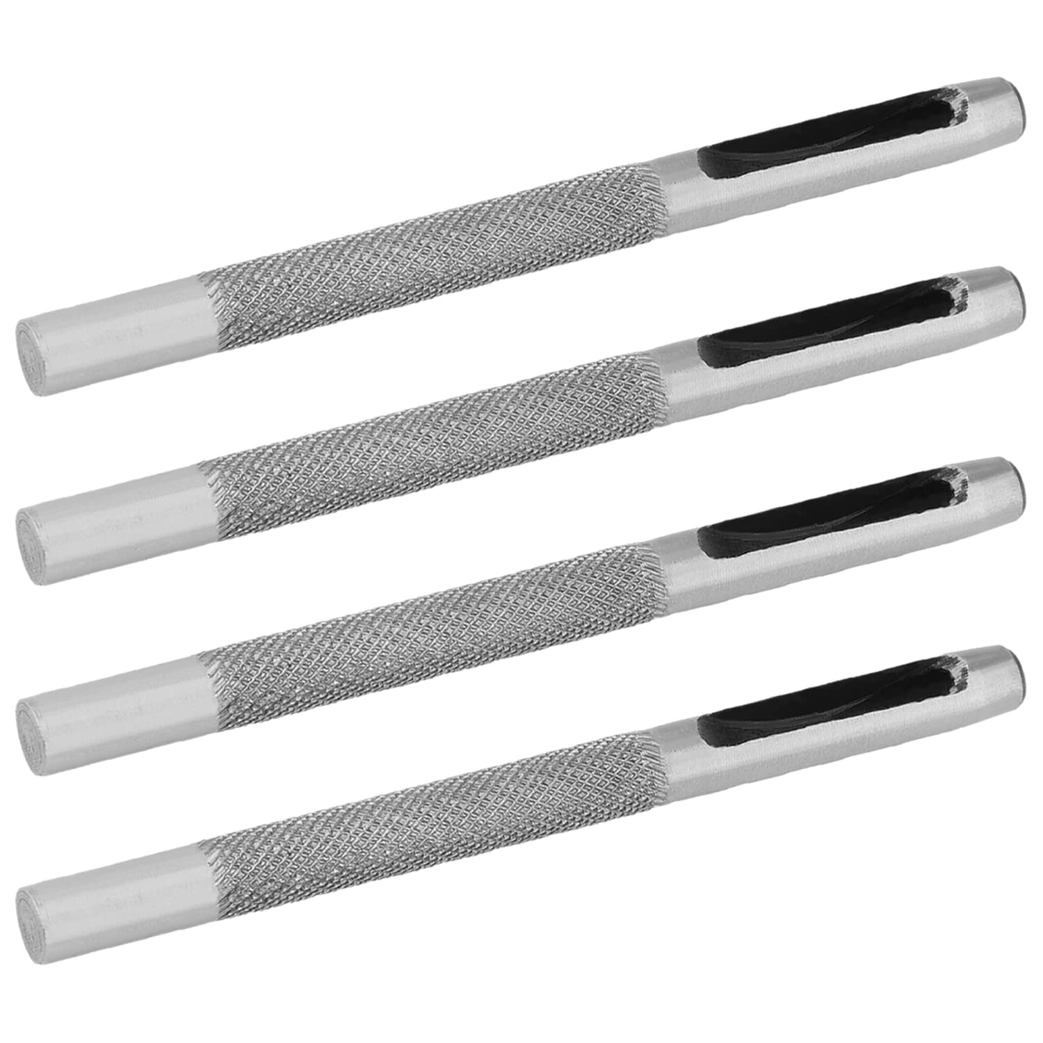 Utoolmart Leather Craft Hollow Hole Punch, Round Hollow Punch, Craft Punch Tool, Hollow Hole Punch Cutter Tool, Round Carbon Steel Leather Craft Hole Punch, 4mm Hole Punch, 5 Pcs