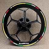  HIMNIL Motorrad-Rad Reflektierender Aufkleber Für Ducati Corse Tricolor Flag Aufkleber Felge V4 797 748 1098 S 821 696 Monster 1100 Felgenaufkleber (Color : 20)