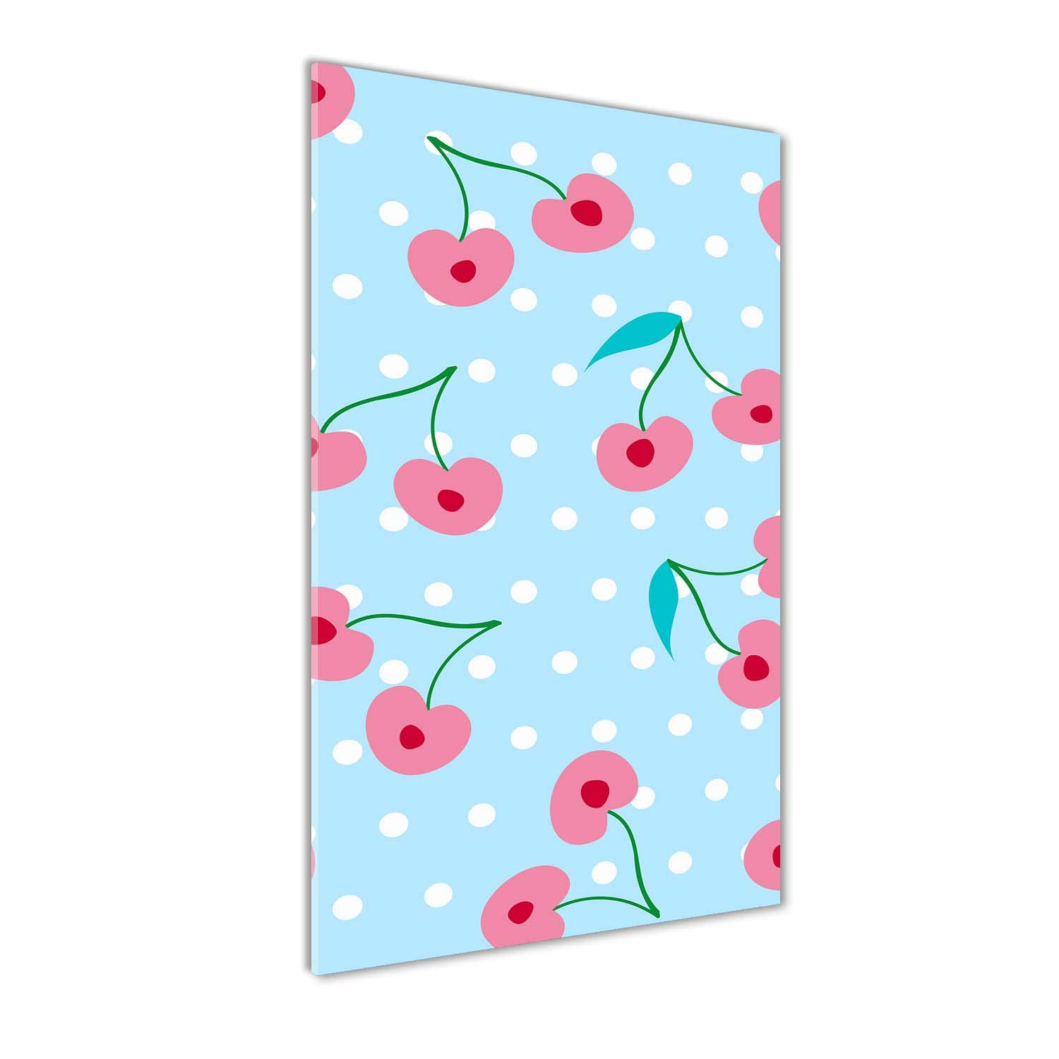 Impression sur verre acrylique 60x120 cm - Tableau mural multicolore cerises