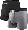 Men's Underwear – VIBE Men’s Trunk Briefs with Built-In BallPark Pouch Support - Pack of 2, Core