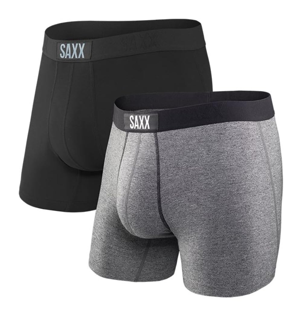 Men's Vibe Super Soft Boxer Brief 2Pk With Built-In Pouch Support - Underwear For Men