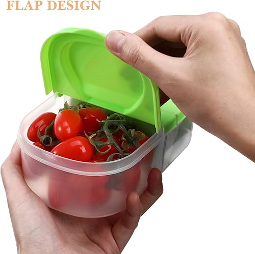 Miniatura 6 de Yardwe 4 cajas de almuerzo Bento de 2 compartimentos, recipientes divididos para aperitivos con tapas para el trabajo en casa, color aleatorio