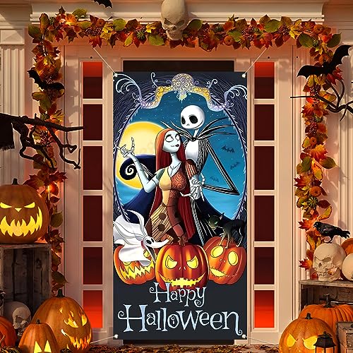 Vohado Happy Halloween Door Cover The Nightmare Before Christmas