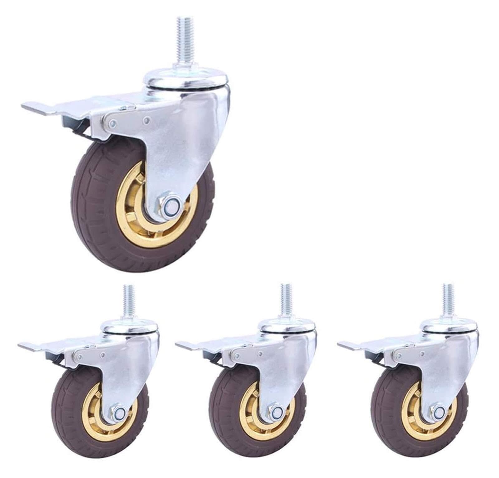 GYRAZXS Heavy Duty Swivel Casters Silent Rubber Pneumatic Wheels for Industrial Transport & Furniture Rolling Wheels for Trolleys and Heavy Equipment