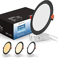 Vista 9 de CycevSun Luces empotrables negras sin lata de 6 pulgadas, iluminación exterior de soffito, regulables y 3000 K, 4000 K, 5000 K, seleccionables, 12