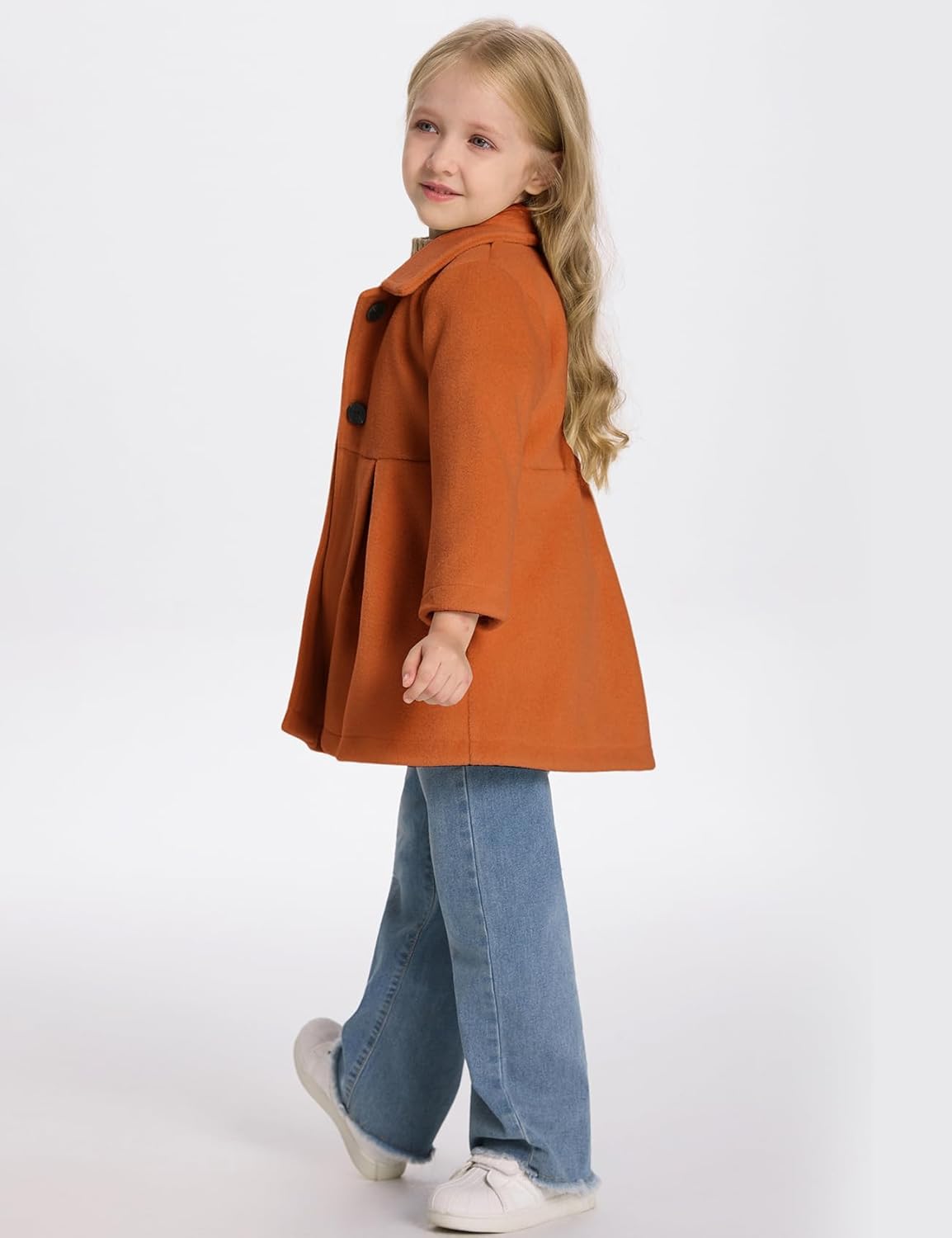 Yimoon Toddler Girls Dress Coat Wool Peacoat Long Fall Winter Jacket - Image 5