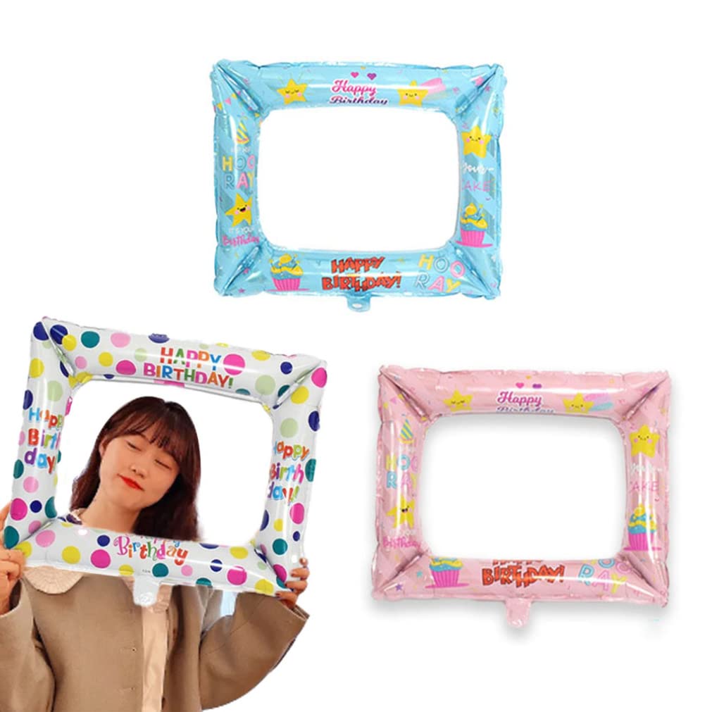 Inflatable Selfie Frame Giant Frame Blow Up Props Accessories for Birthday Party 3Pcs, selfie, props, party decorations, su