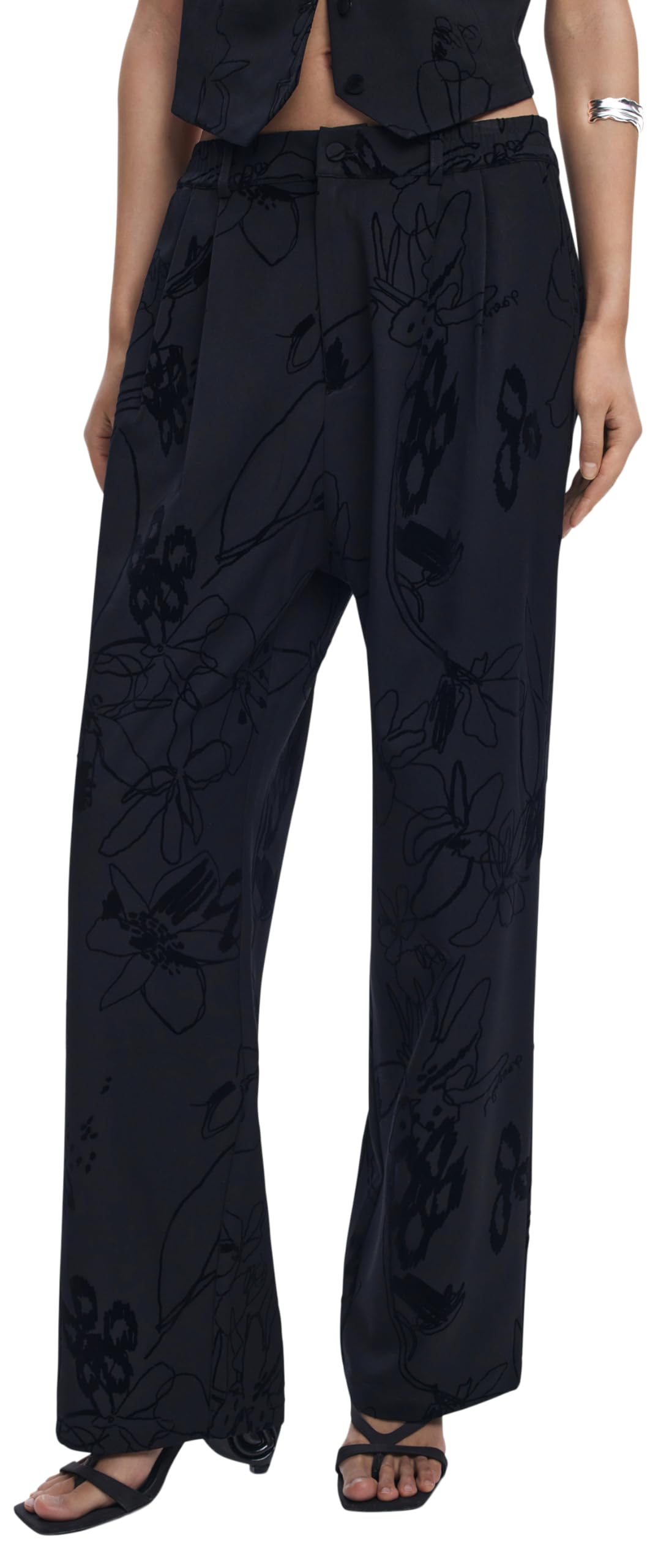 Desigual Pant_Flock, 2000 Negro, S