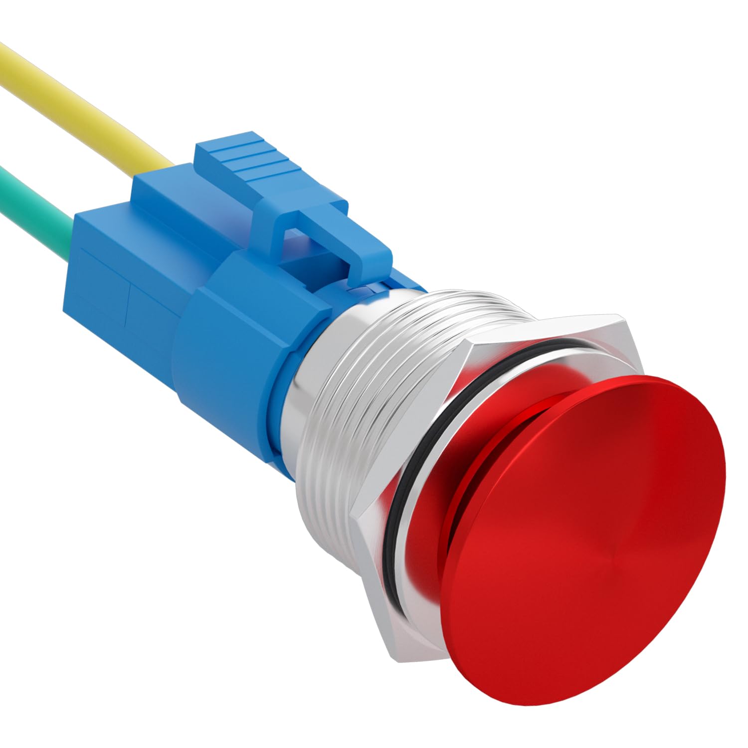 APIELE 19mm 10A Mushroom Head Momentary Push Button Switch IP65 Waterproof SPST 1NO Push Button 12V 24V 36V DC 110V 250V AC 10A (RED, 19MM)