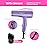 Hot Beauty 1875 Ceramic Hair Dryer, Powerful Fast Drying, Multi-Setting with Comb Attachment, Additional Detangler Included, Slide Bar Switch, Compact for Home & Travel (Purple)