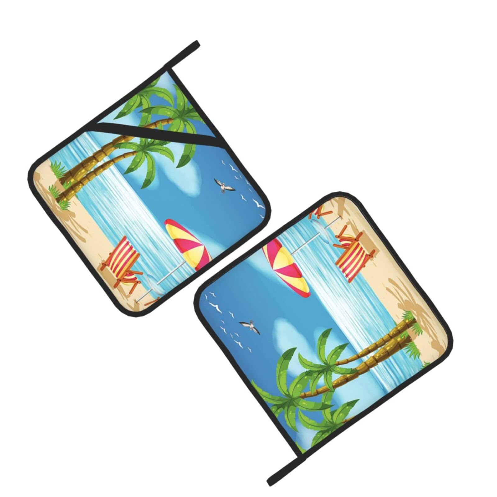 Tropical Palm Tree Printed Oven Pot Holders Set of 2 Pcs Heat Resistant Kitchen Microwave Potholders for Cooking Baking Grilling