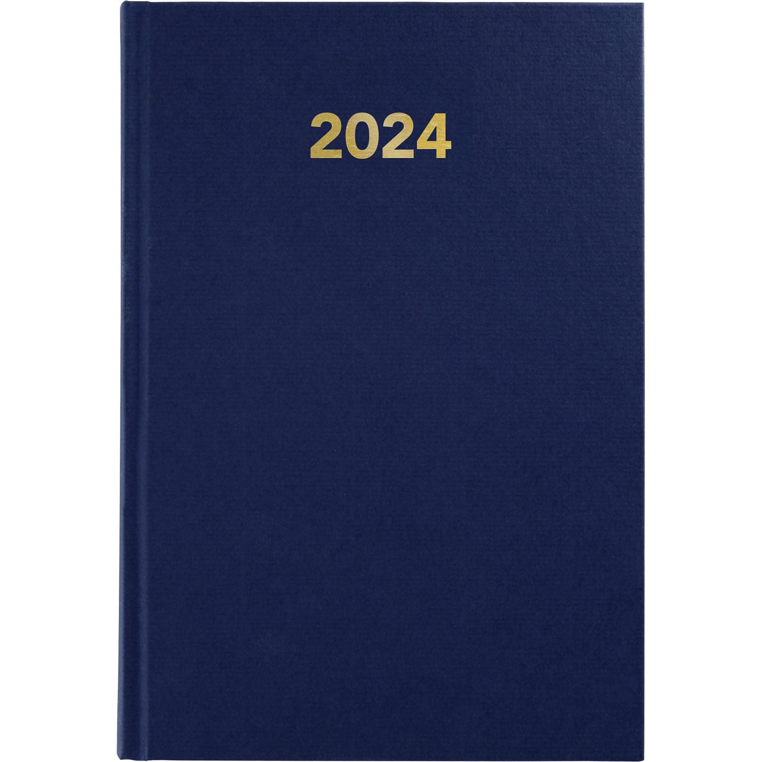 Grafoplás | Yearly Diary Day Page | 2024 | Navy Blue | Hard Cover | Spanish | Vinyl Covers | 14.5 x 21 cm | Bavaria Series | Reading Point | Perfect for Organizing Your Year