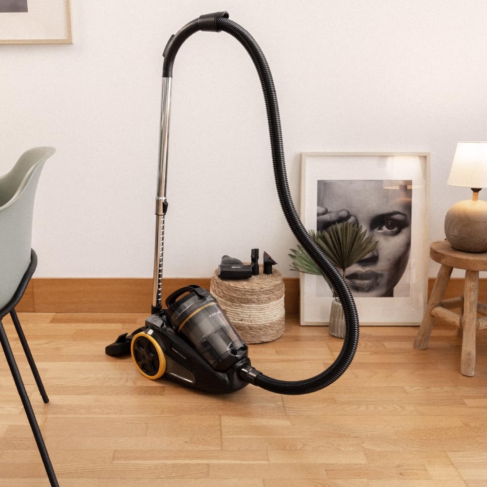 Newlux - Aspiradora sin Bolsa Potente (20Kpa) InfinityPower V4500 con Sist. Ciclónico, Depósito 3L XXL, Filtro HEPA 13 y 6 Fases de filtrado | Cepillo Rotativo de Animales | Potencia Regulable