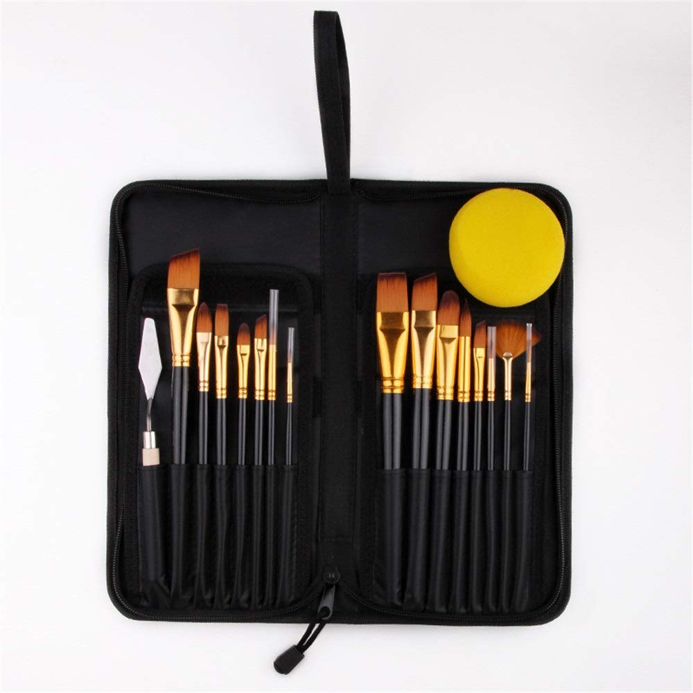 XBTGS Pinceles Profesionales de Nailon Funcional para Pintura al óleo, Aptos para Acuarela y acrílicos, Color Negro (tamaño Gratis).,Black-Free Size