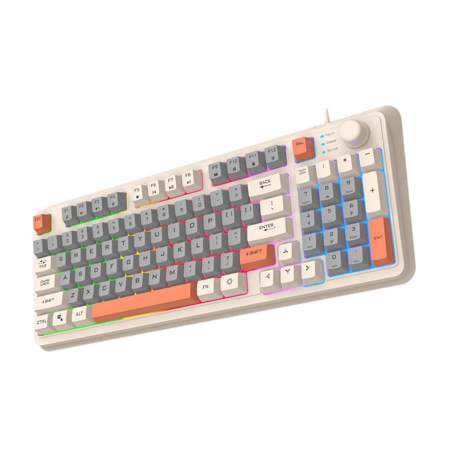Clavier de jeu mécanique rétroéclairé LED 94 touches pour ordinateur PC