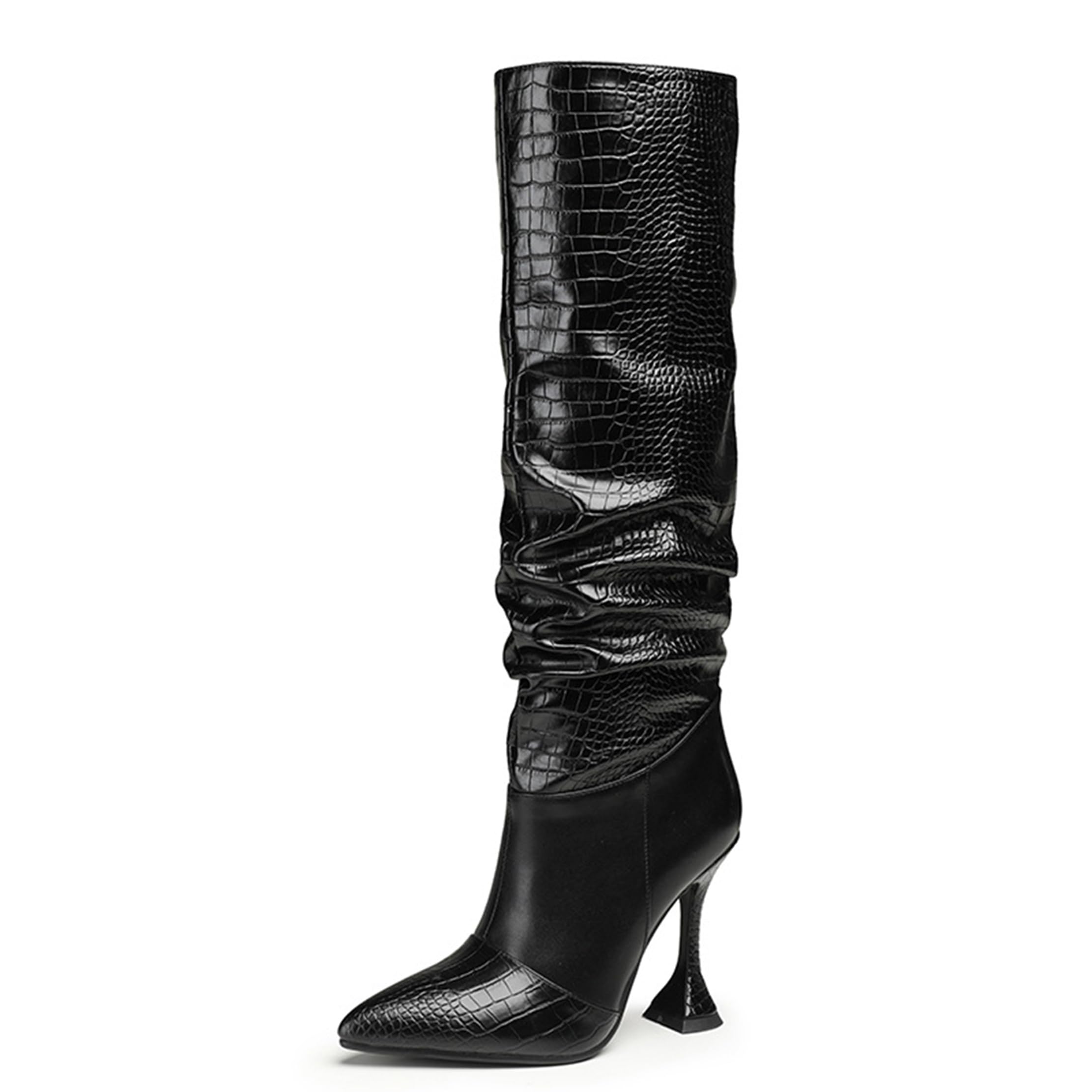 Fashion Stiletto Heel Ladies Knee Boots Snakeskin