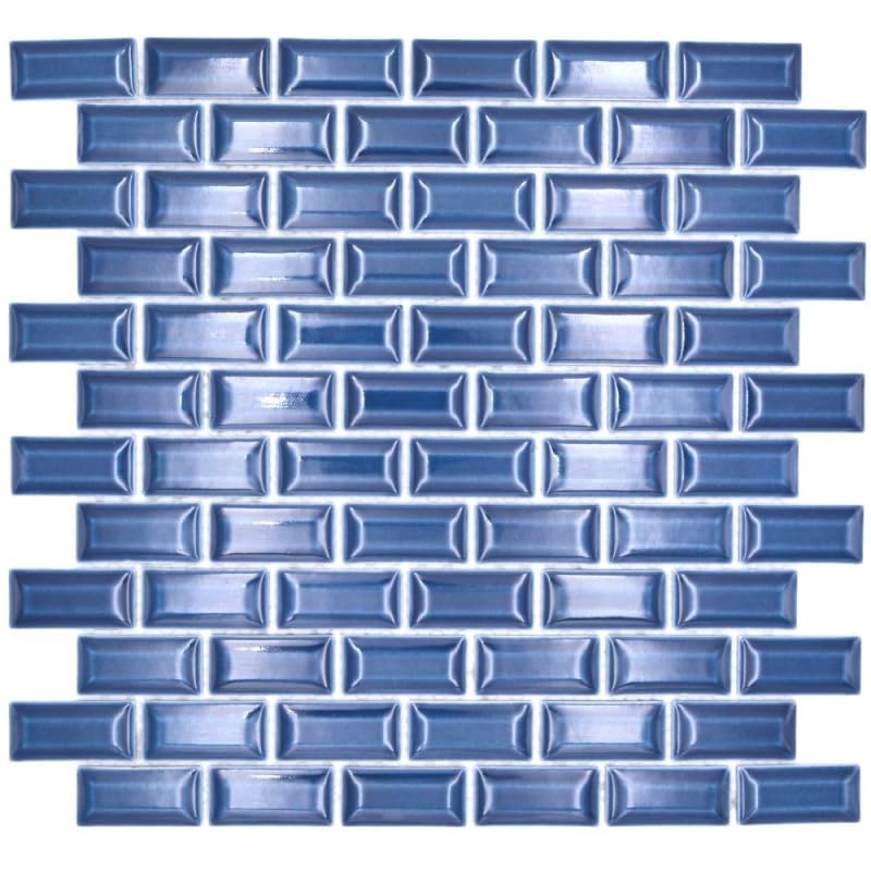 MOS26-0414_f - Mosaico de cerámica para pared de cocina, color azul brillante
