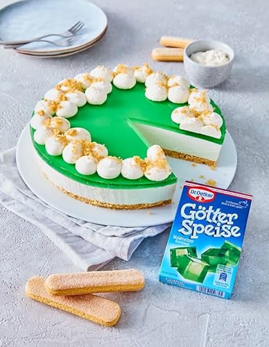 Dr. Oetker Götterspeise zum Kochen Waldmeister-Geschmack 12er Pack, 12 x 25,2 g Dessertpulver für Wackelpudding mit Waldmeister-Geschmack