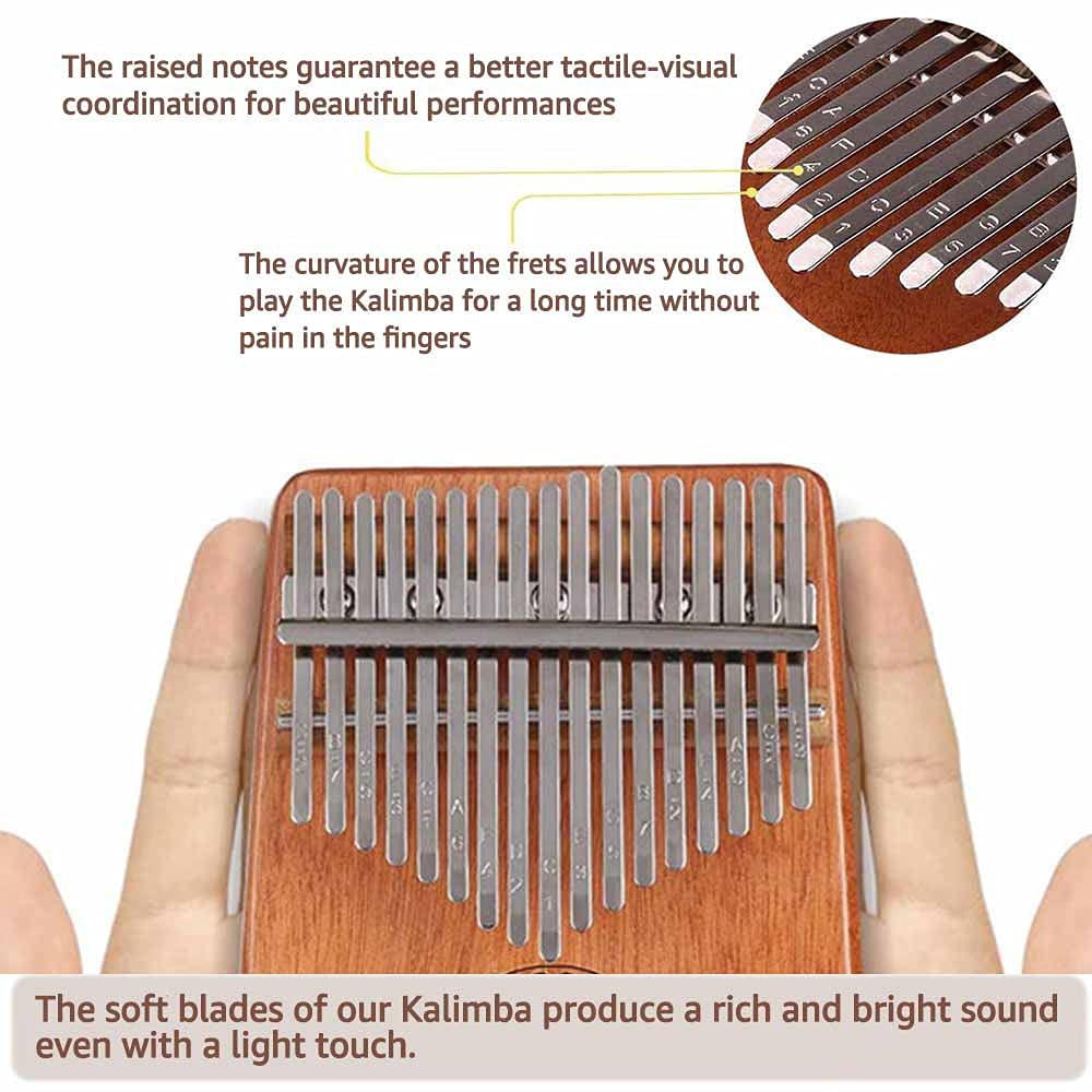 Kalimba 17 clés Instrument de Musique, Portable Pouce Piano Africain Marimba Kalimba Cadeau Kit avec Accordeur pour Enfants Débutant Amateurs de Musique - Imprimé animalier (chat blanc)