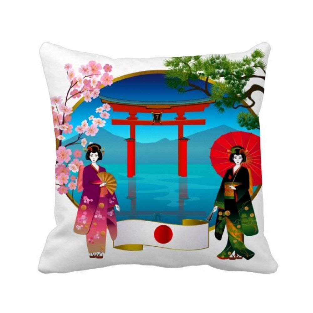Coussin Kimono Japonais 40x40 cm Multicolore pour Décoration Canapé Salon