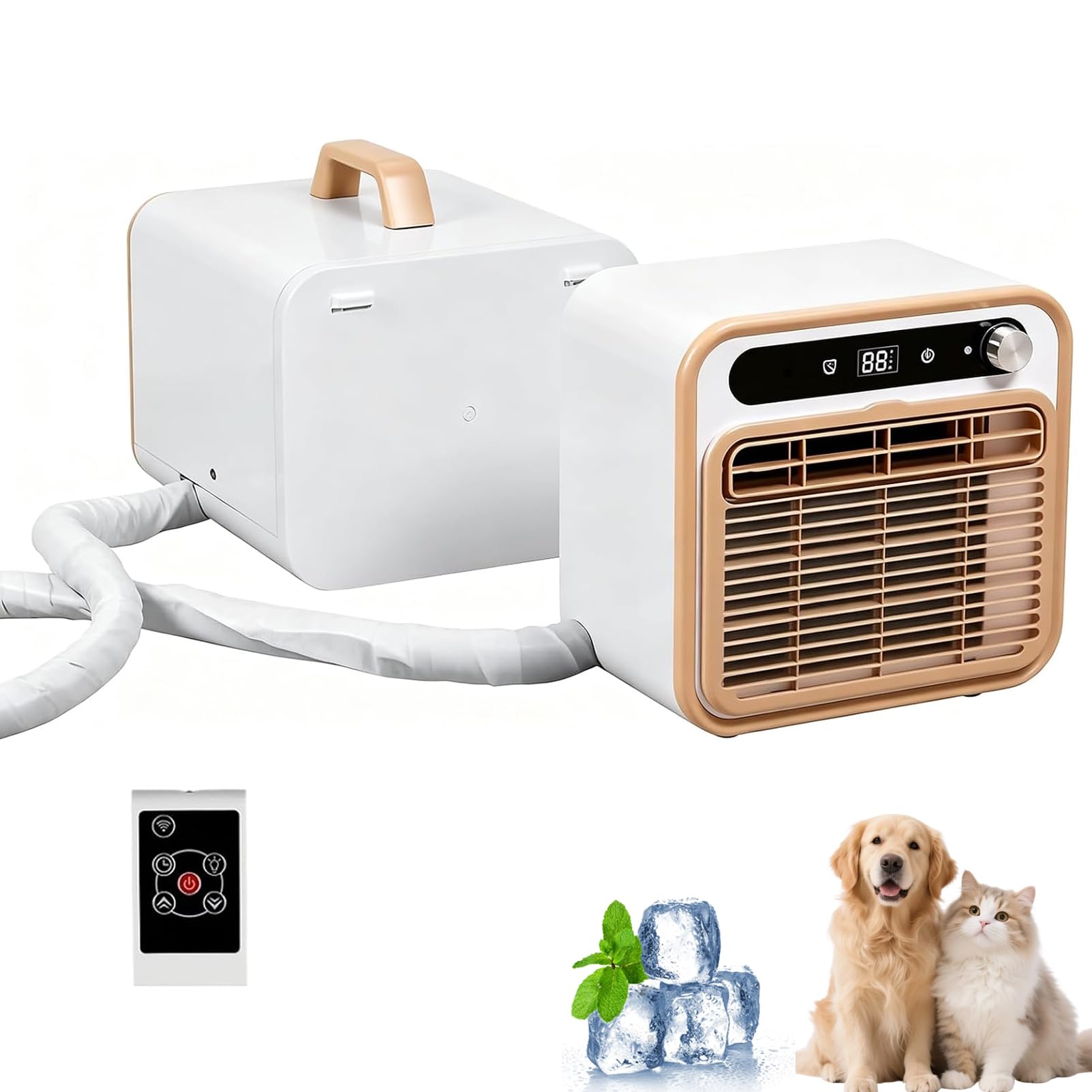 Przenośny Klimatyzator Split Design O Mocy 1500 W | Inteligentne chłodzenie 5000 BTU z przepływem powietrza 130 m3/h zdalny timer 12-godzinny do użytku na kempingu c [1.5meters]