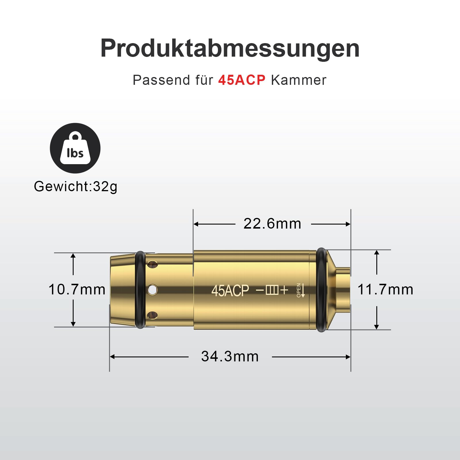 9mm/45ACP/40s&w/38SPL Cartouche D'entraînement Laser pour Systèmes D'entraînement au Tir à Sec Cartouches D'entraînement en Laiton de Qualité Supérieure H59 avec Pack de 3 Piles
