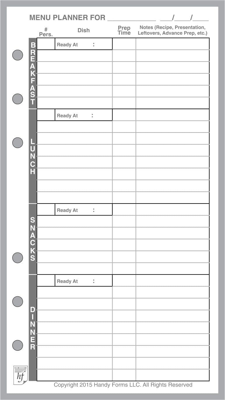 Personal Size Blank Pages Planner Insert, Sized and Punched for Filofax Personal Notebook (3.7" x 6.75") : Office Products