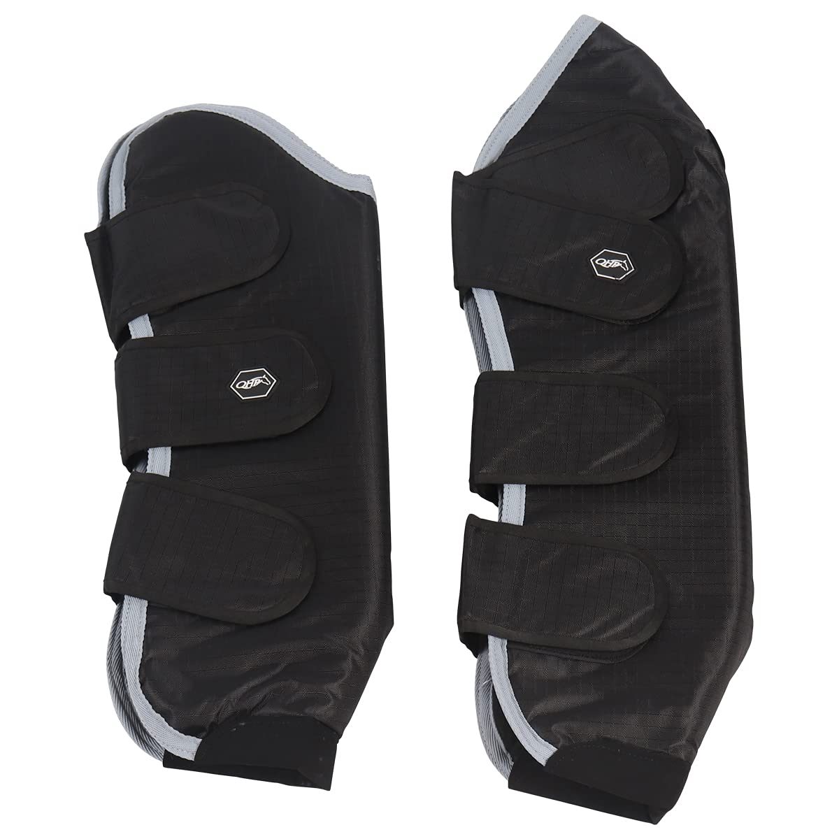 QHP Transportgamaschen 4er Set aus Ripstopmaterial schwarz Klettverschlüsse (Vollblut)