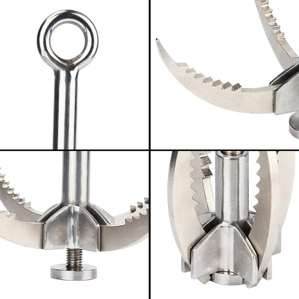 Grappling Haken mit Seil, Grappling Haken Karabiner mit Nylon Seil Anker Haken Faltbarer Edelstahl Karabiner Haken Klaue Outdoor Klettern Wandern 880Ibs