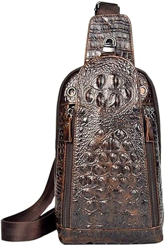 Mochila estilo bandolera de piel para hombres y mujeres bandolera de hombro al pecho mochila de uso diario para viajes al aire libre campamento