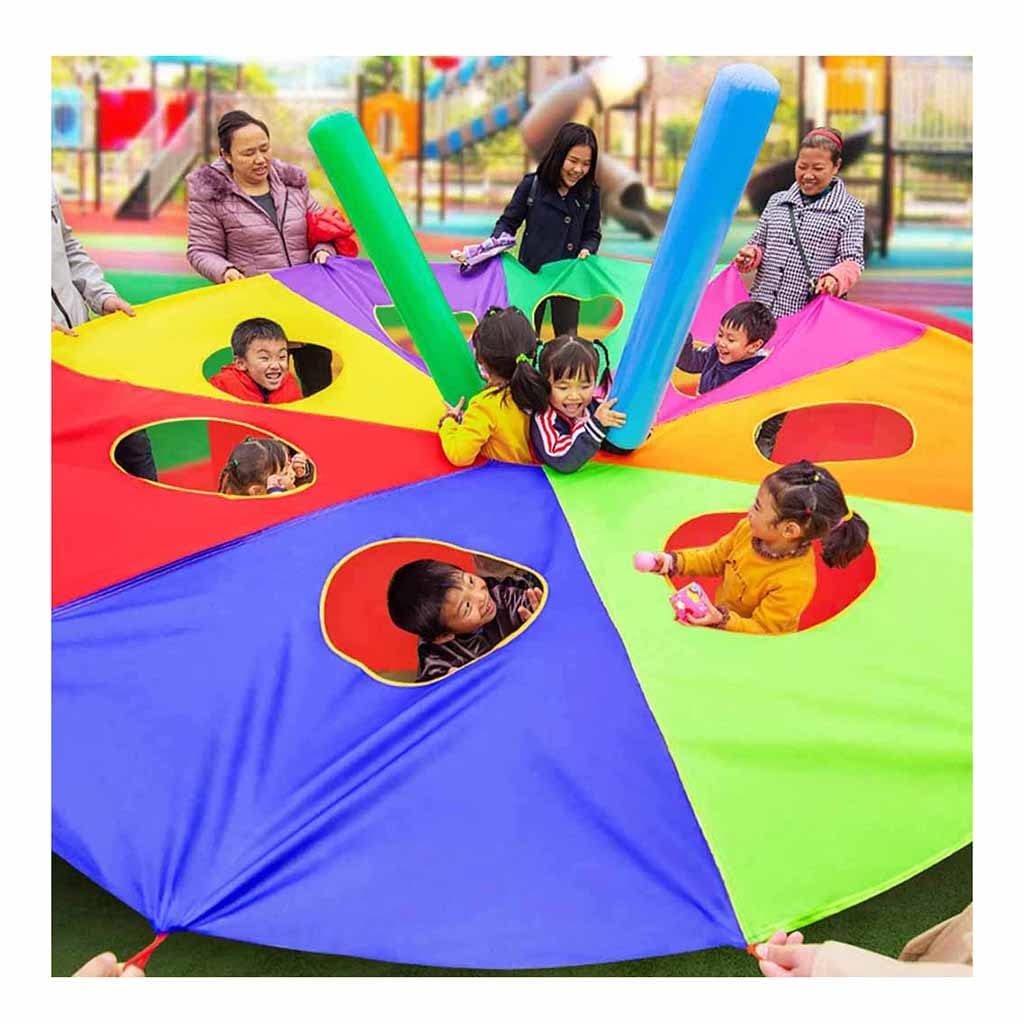 Juego de paracaídas Whack-a-mole, entrenamiento de agilidad para actividades al aire libre para guardería, preescolar, familia, entrenamiento de coordinación ojo-mano (4 m/13.1 pies)