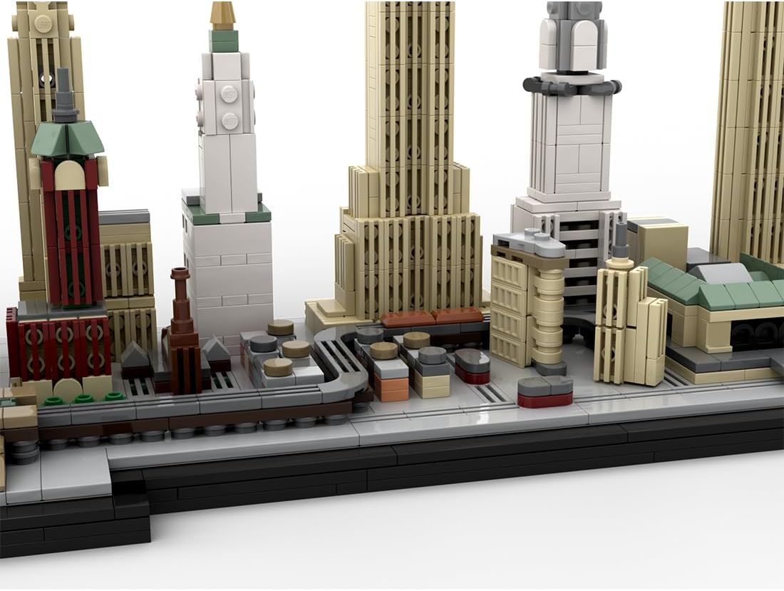 Architecture New York City Skyline Landmark Buildings, 1:2000 Modular House Building Set, 2175 Pieces Street View Bricks Blocks for Adults, Modular Buildings Authored by Taters