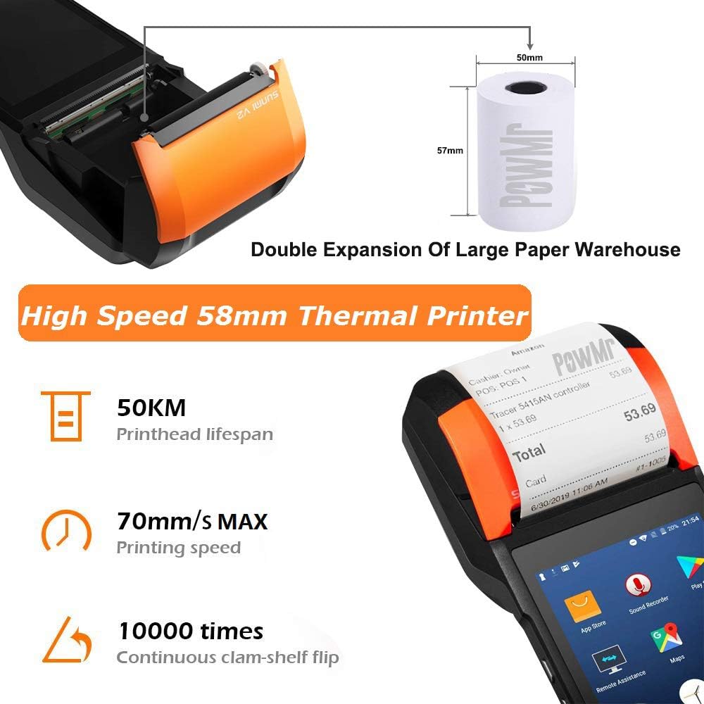 Bіg Sаlе 58mm Thermal Printer POS Receipt Printer with Android 7.1 OS 5.45 Touch Screen, Support 4G, Bluethooth, Wi-Fi Compatible with Loyverse iREAP and CashStock for Sales Retail Printer