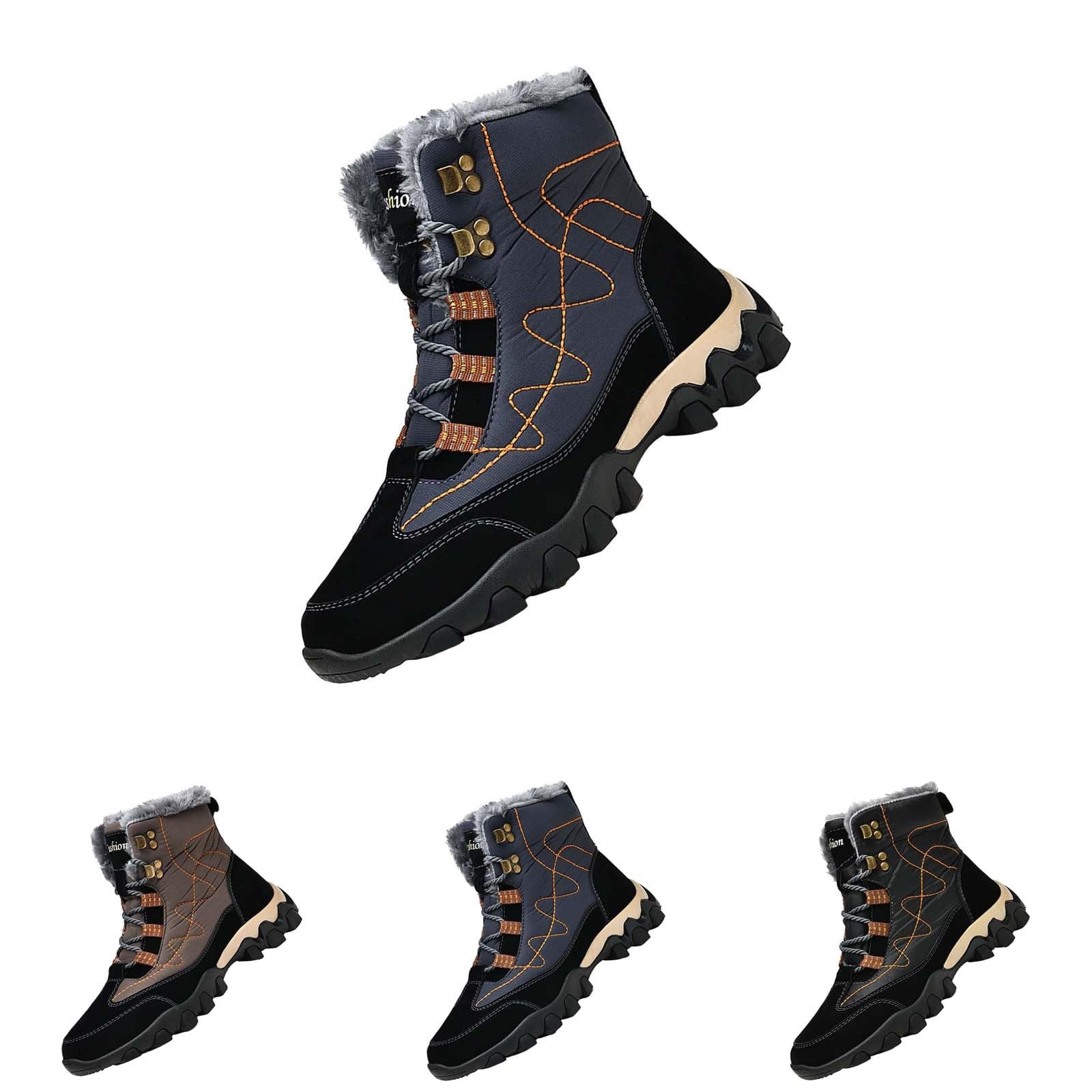 Botas de nieve impermeables para hombre, botas altas de senderismo, botas