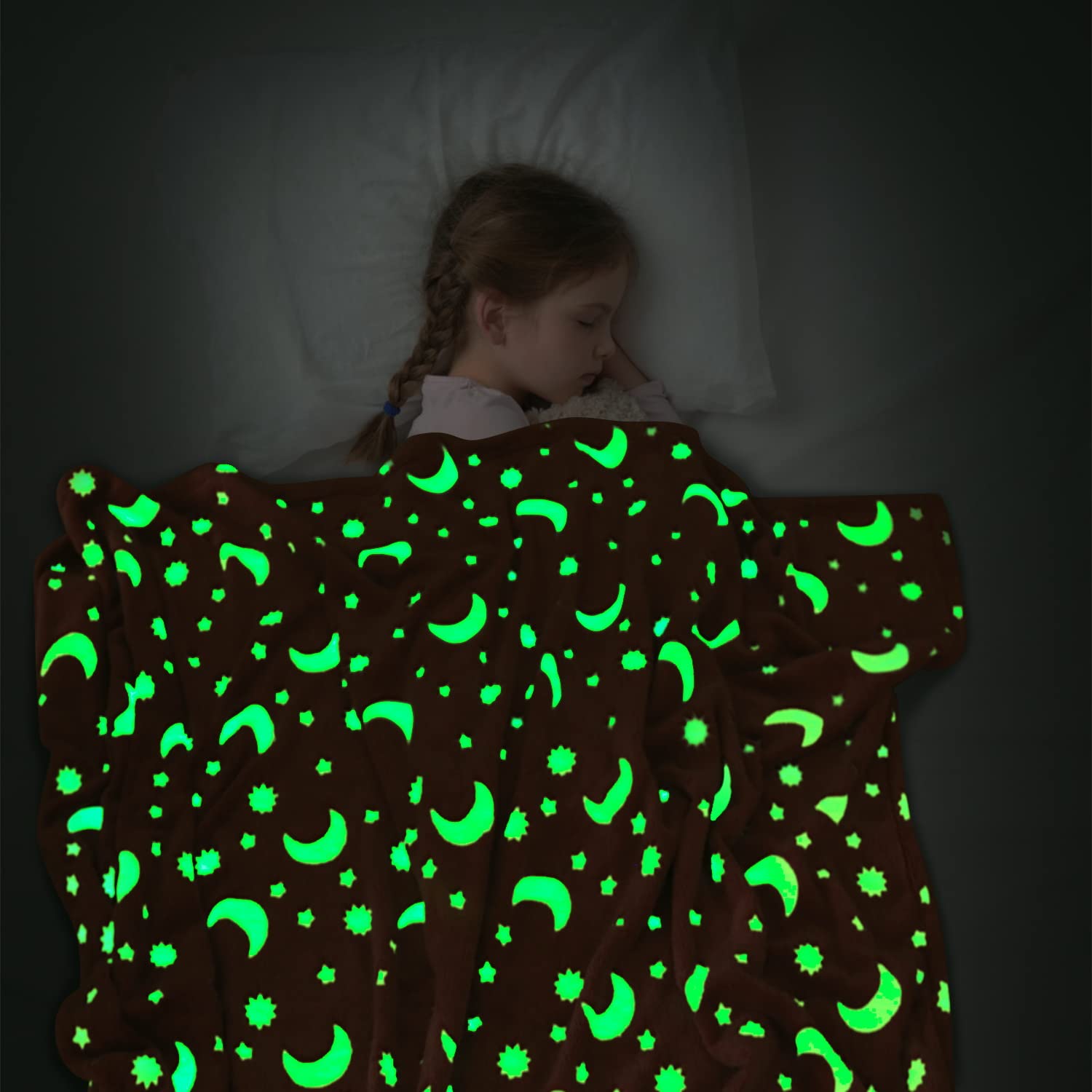 SOCHOW Couverture De Manette De Jeu Phosphorescente 127 X 150 Cm Motif Manette De Jeu Douce Et Chaude En Flanelle Pour Enfants, Adolescents Et Adultes Gris