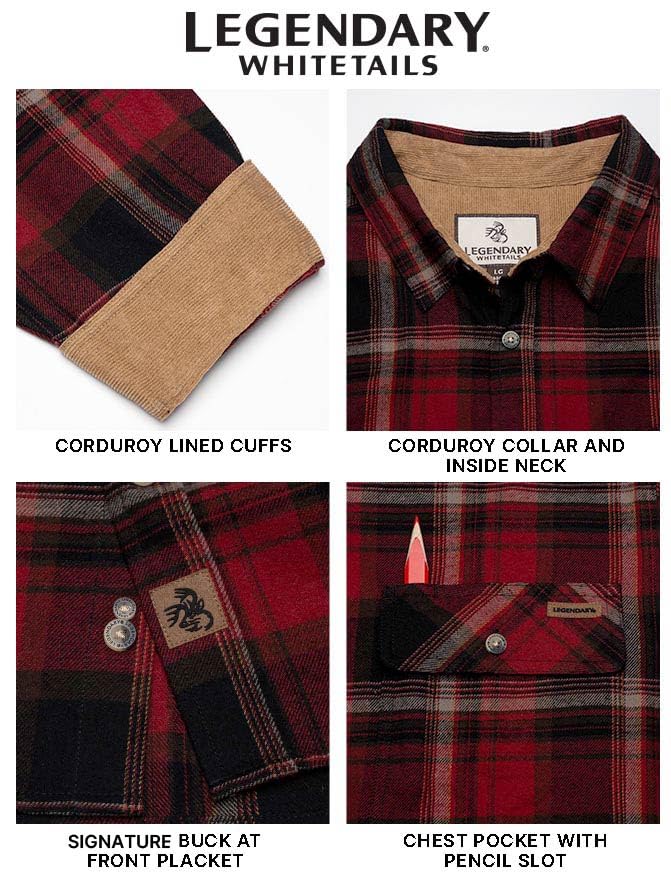 Legendary Whitetails Mens Flannel Long Sleeve Button Down 100% Cotton Shirt - image 5
