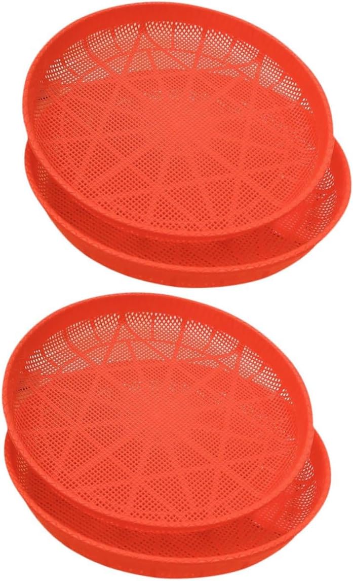 Plastic Grain Sifter Dustpan 36cm Mesh Drying Dustpan Food Drying Sieve for Farmhouse Use 4pcs Set