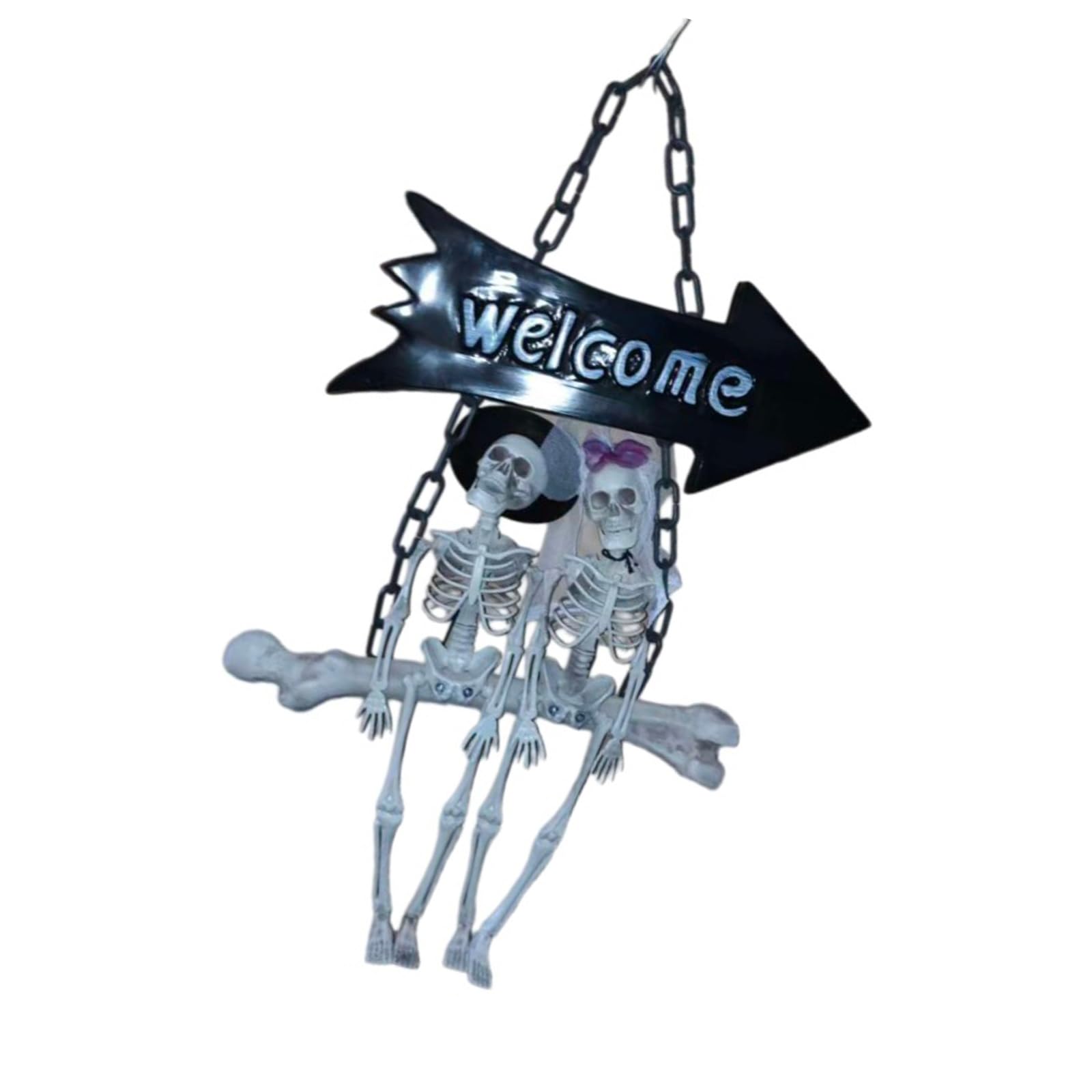 Qusinfc Skeleton Couple Wedding Theme Horror Decoration for Halloween Parties and Themed Party Decorative Ornament Waterproof Halloween Scary Accessories