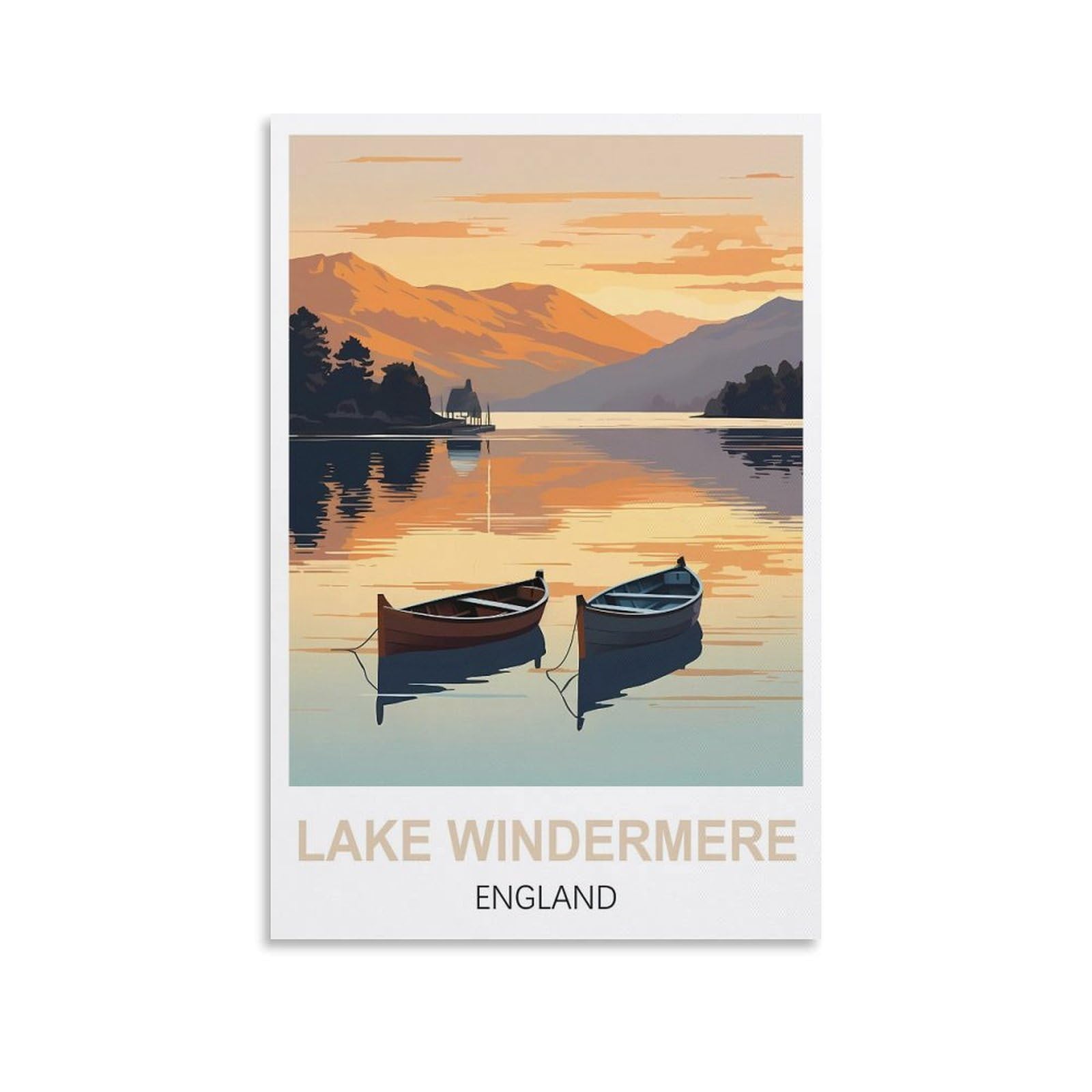 Ezmlfa A296 Diy Oil Painting Kits For Adults Kids Lake Windermere England Paint By Number Kit On Canvas For Adults New Painters's Gift Diy Gifts 40X50cm