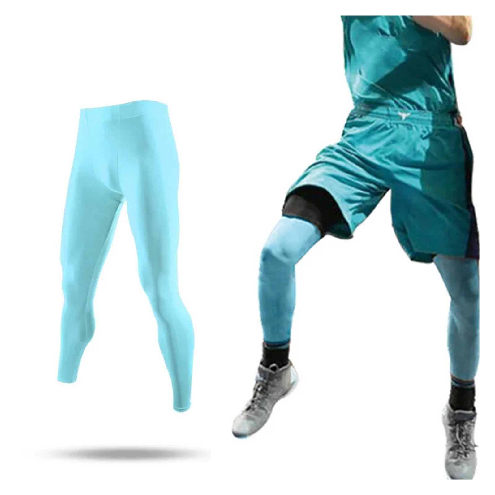 Leggings termici da uomo, per l'inverno, la primavera e l'autunno, pantaloni sportivi da uomo, per basket, calcio, fitness, esercizi, leggings lunghi (arancione)