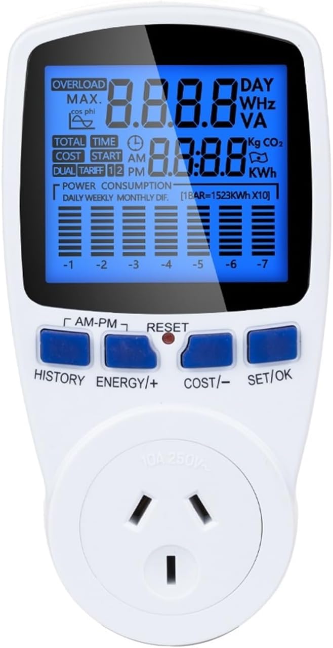AC power meter wattmeter socket with backlight(UK)
