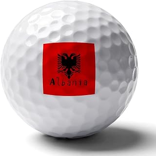 Flag of Albania Print Golf Balls for Men Women Practice Training Golf Balls for Indoor Outdoor Use