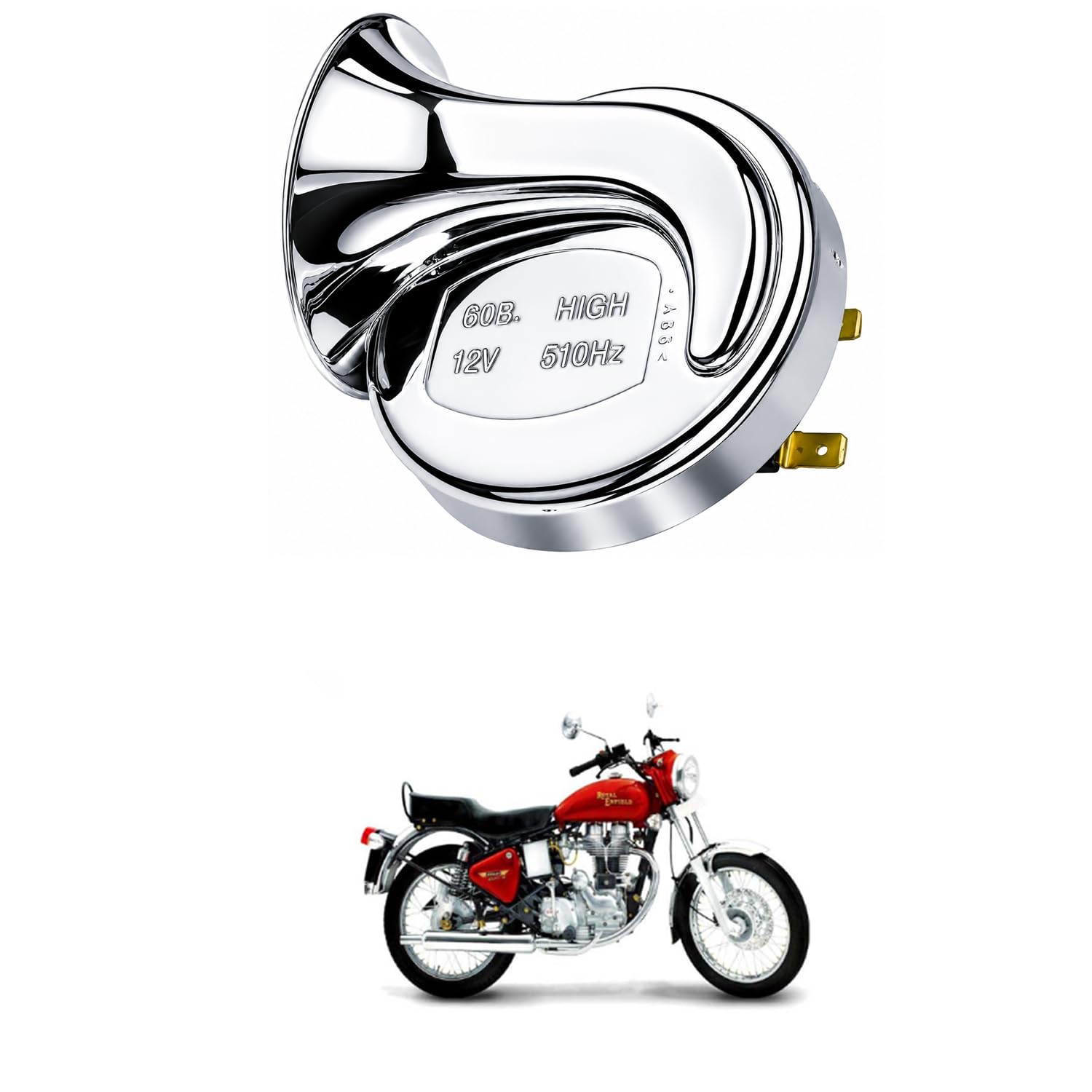 Universal 12V Automotive Vehicle Horn, High Tone 510Hz Chrome Snail Electric Horn, Loud 110dB Waterproof Replacement Horn for Car, Bike, Motorcycle, Scooter Comfortable With Elec-tra 5S-image-33