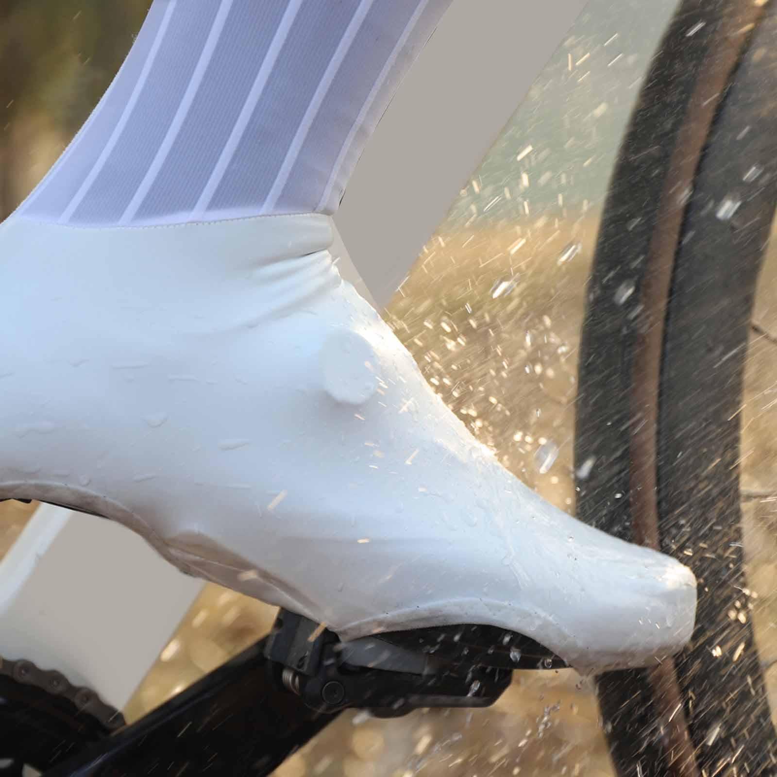 Copriscarpe da Ciclismo, Scarpe da Ciclismo, Copriscarpe da Impermeabili Pioggia Ciclismo per Sport All'aria Aperta, Bianco L