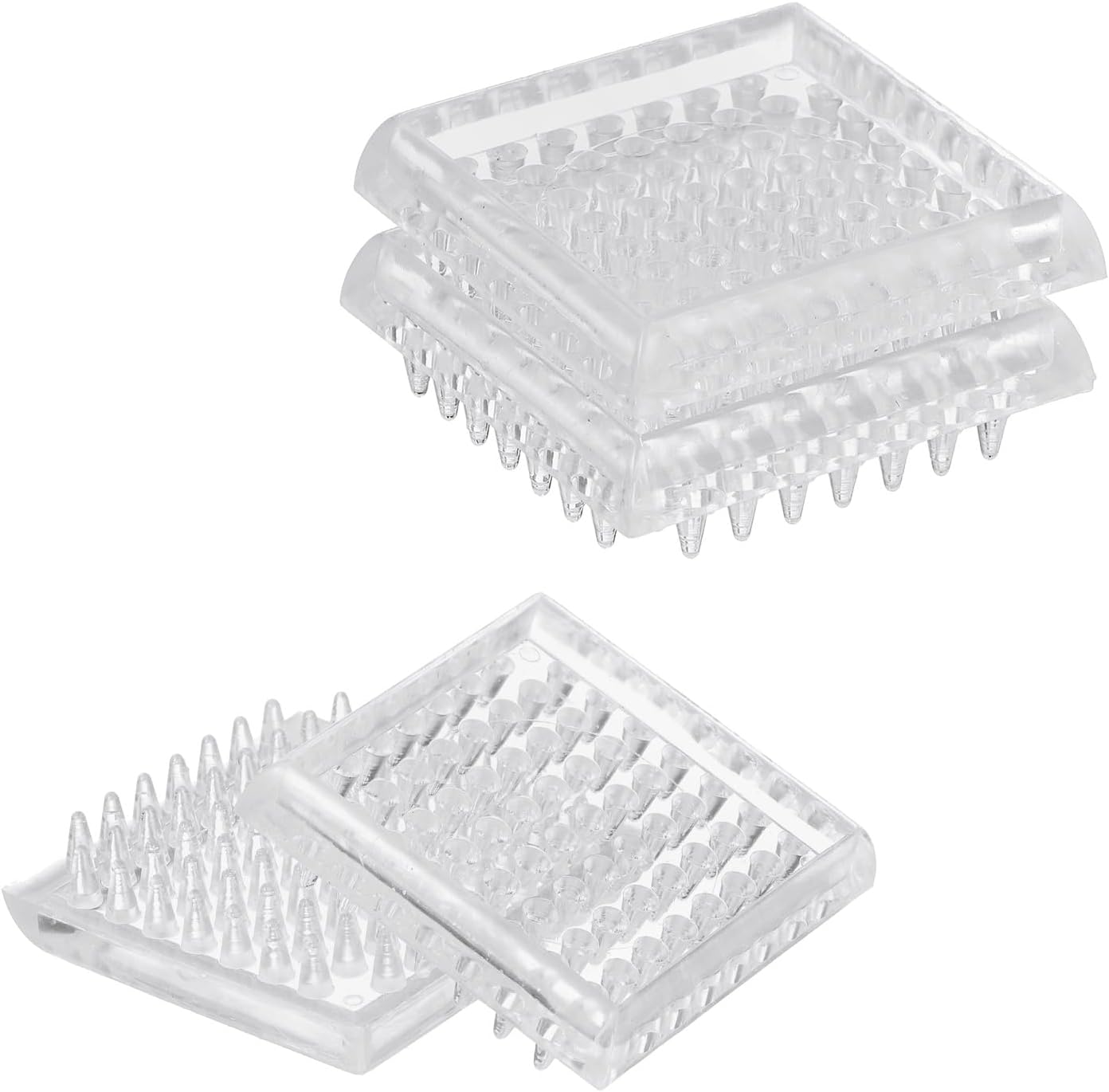 uxcell 4 Pcs Carpet Protectors Spiked Caster Cups 2.19" Square Spiked