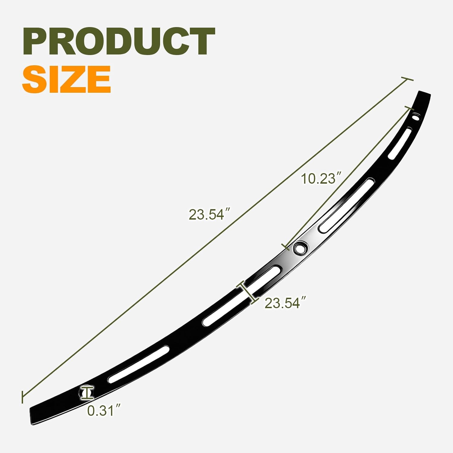 Slotted Polished Windshield Trim Batwing Windshield Trim Black Compatible for Harley 2014-2024 Electra Glide, Street Glide, Ultra Limited and Tri Glide CNC Cut