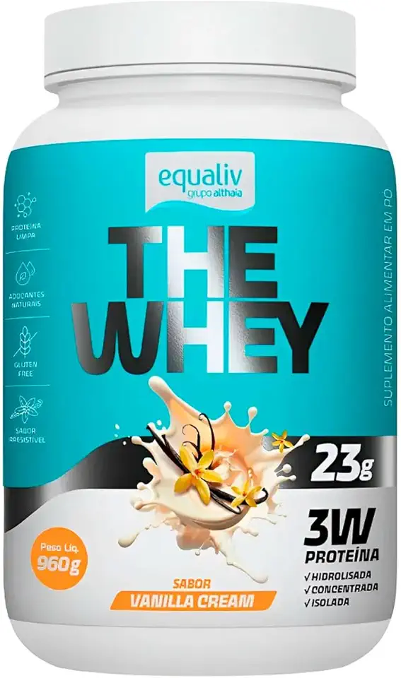The Whey 3W, Proteína Hidrolisada, Isolada e Concentrada, Sabor Vanilla, 960g -Equaliv
