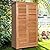 Goplus Outdoor Storage Cabinet, Wooden Storage Shed with Latch, Detachable Shelves & Weather Resistant Pitch Roof, Vertical Garden Tool Organizer for Outside Yard Patio Deck
