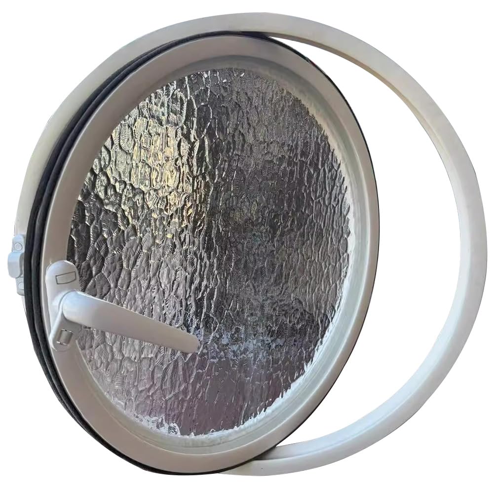 Fenêtre ronde pivotante 360° en alliage aluminium blanc 21,6 pouces
